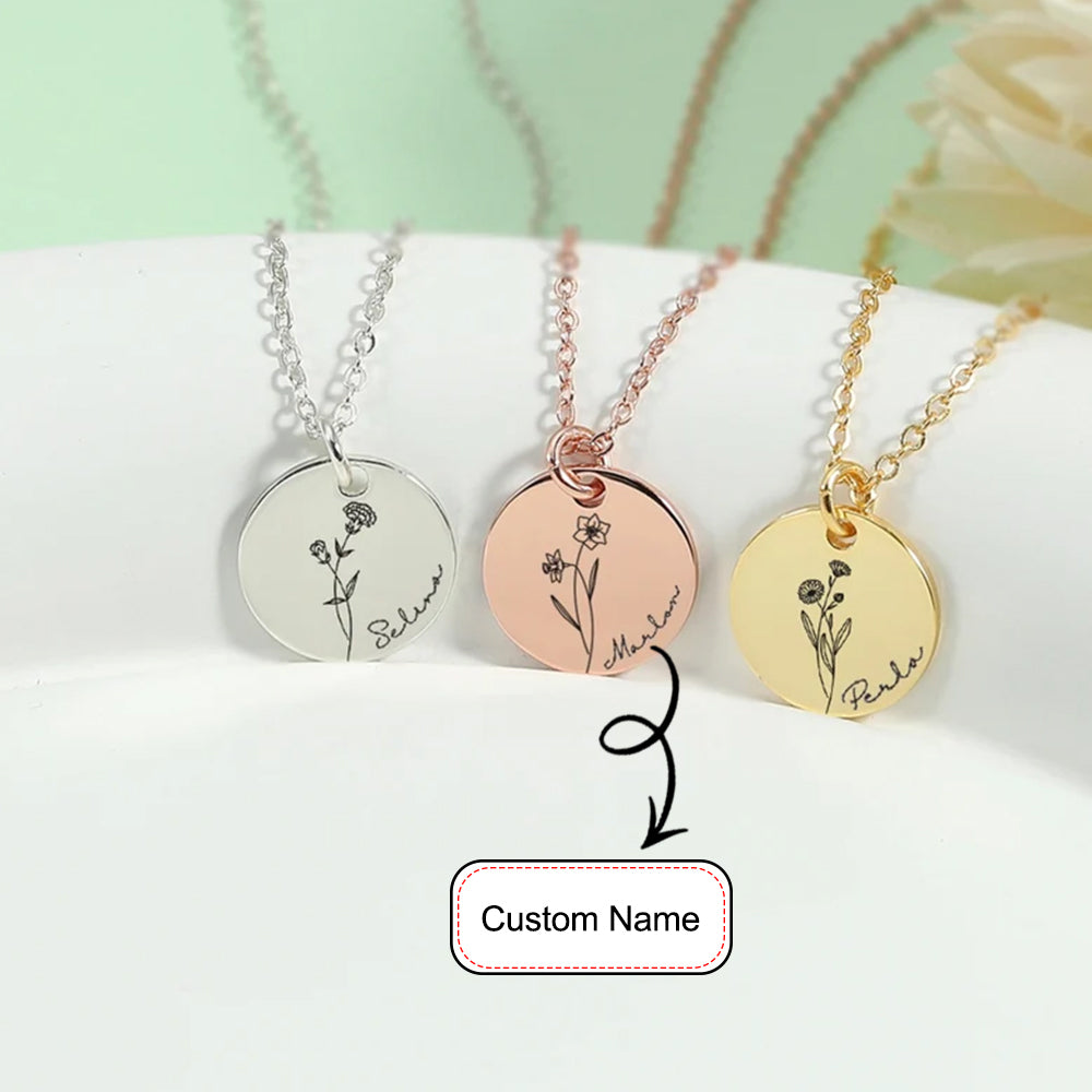 Personalized Custom Floral Necklace