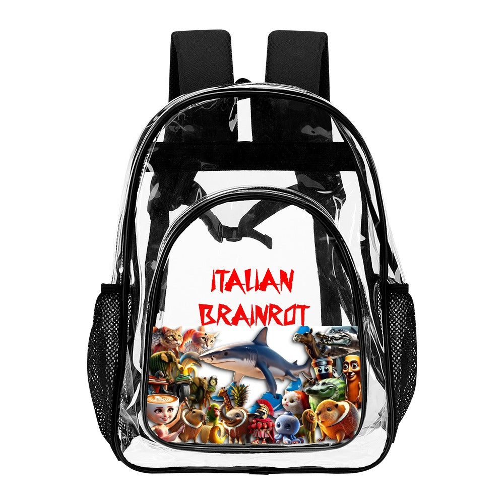 Italian Brainrot Tralalelo Transparent backpack