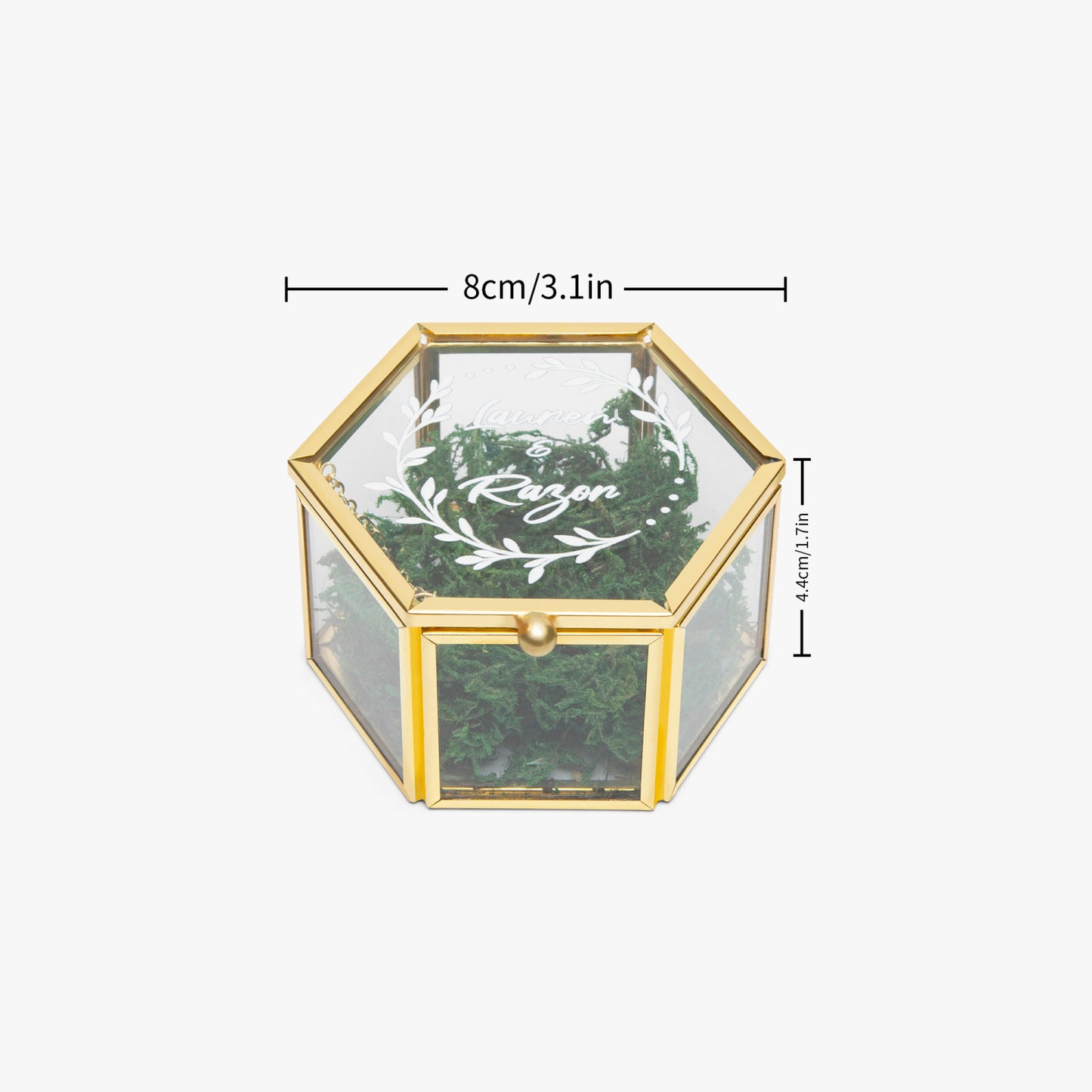 Hexagonal Glass Ring Box