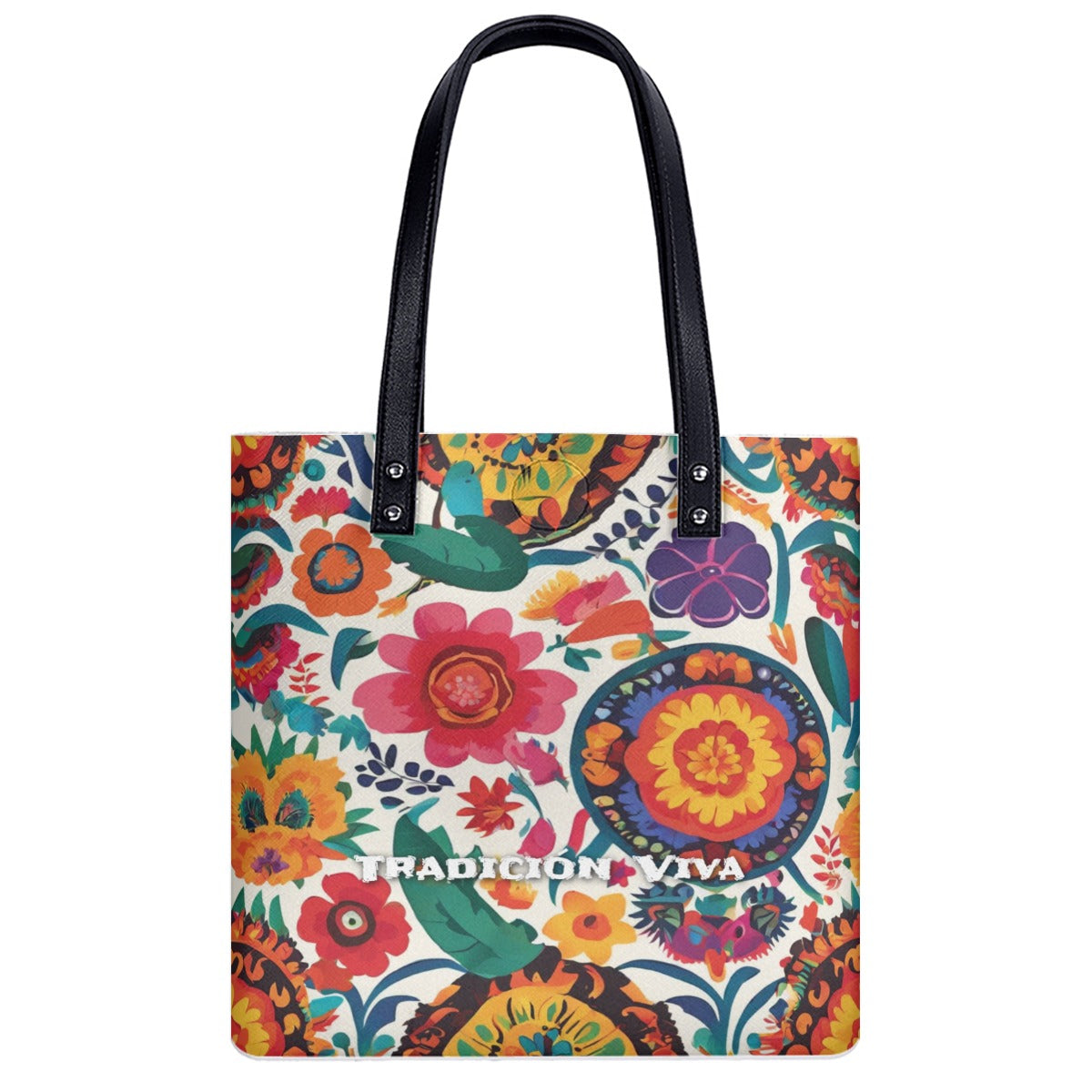 Mexican Style Tradicion Viva PU Shoulder Tote Bag