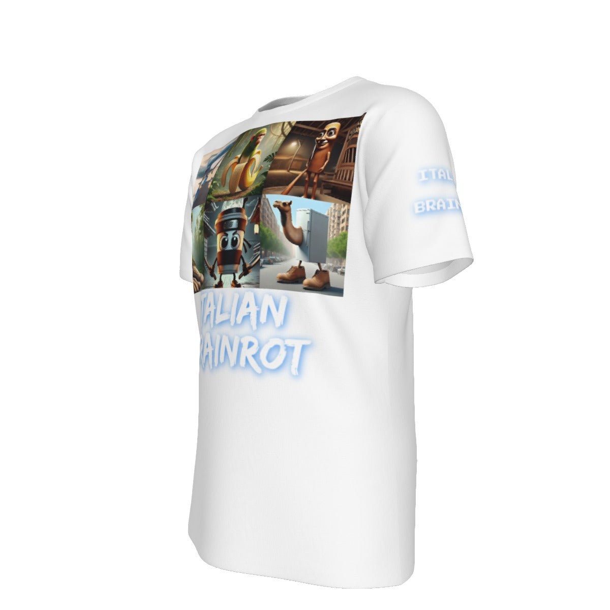 Adult Italian Brainrot Characters O-Neck T-Shirt | 190GSM Cotton