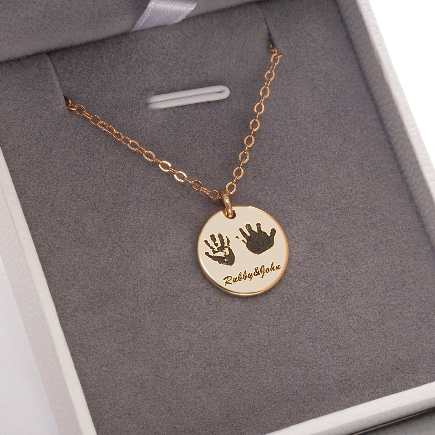 Custom Handprint Necklace with Name