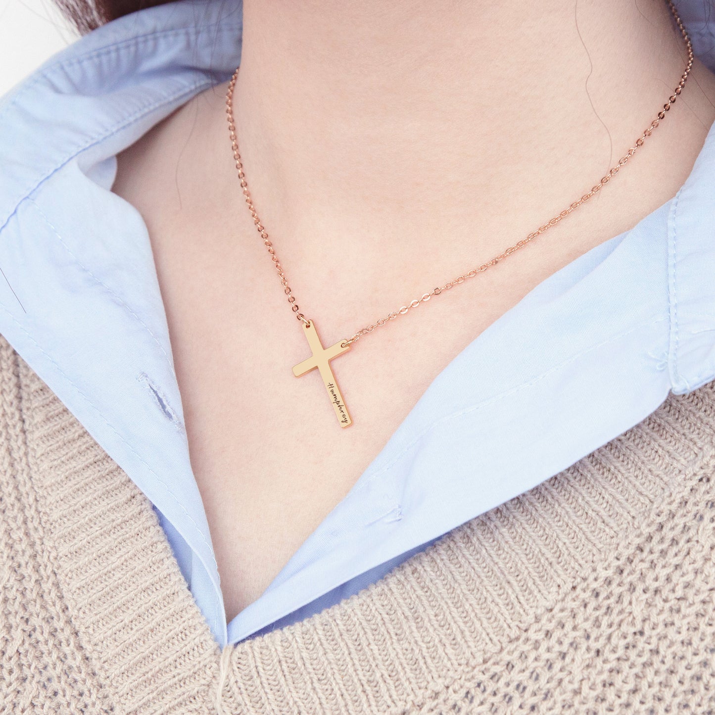 Custom Cross Name Necklace