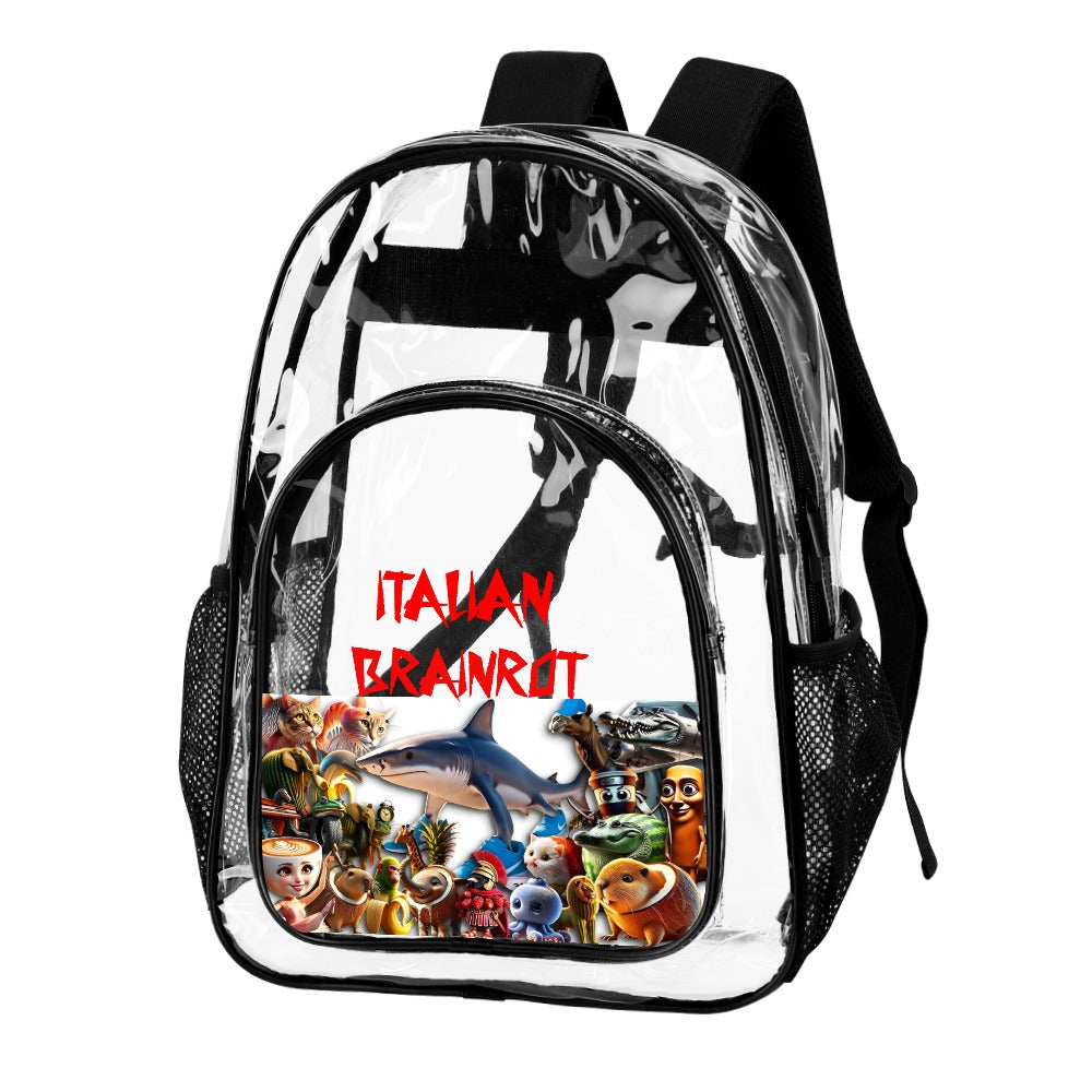 Italian Brainrot Tralalelo Transparent backpack