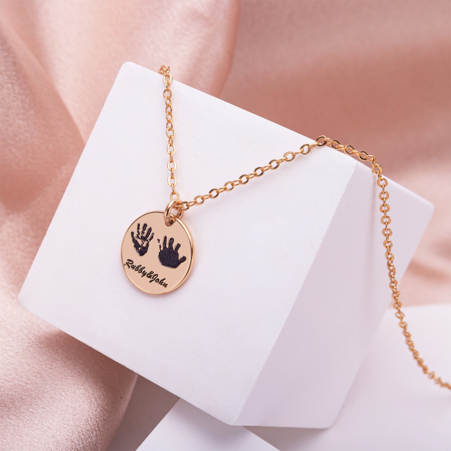 Custom Handprint Necklace with Name
