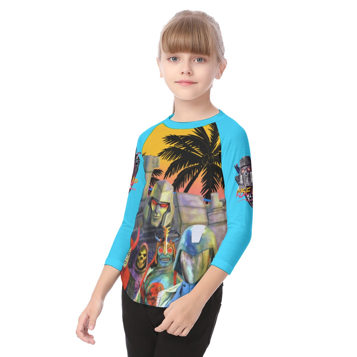 Kid's 1980s Villains O-neck Raglan Sleeve T-shirt