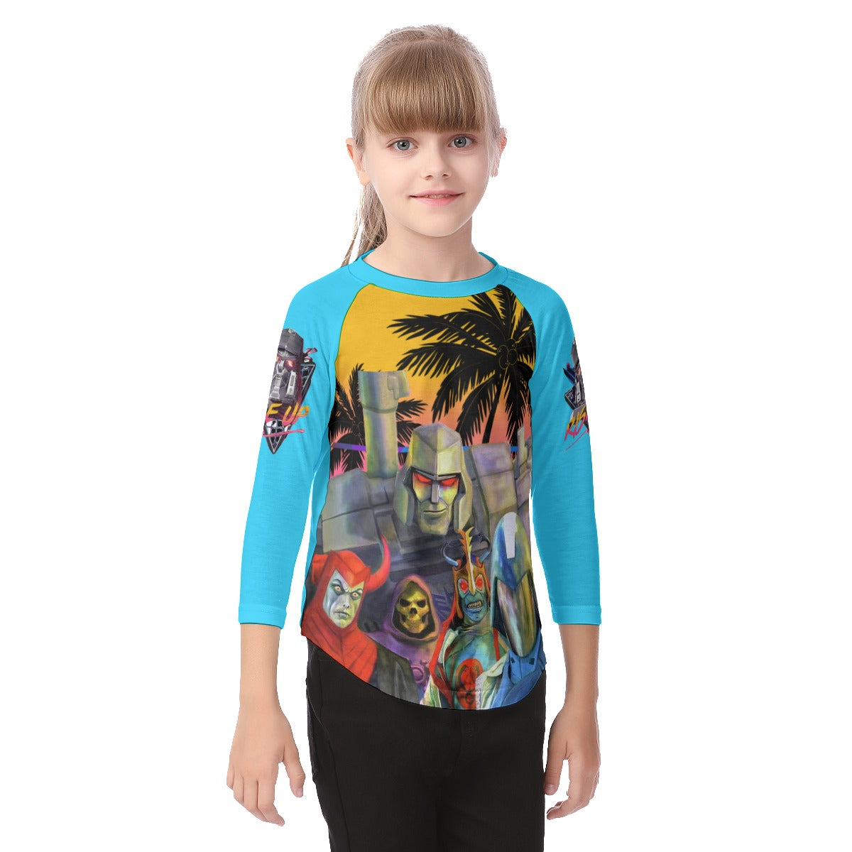 Kid's 1980s Villains O-neck Raglan Sleeve T-shirt