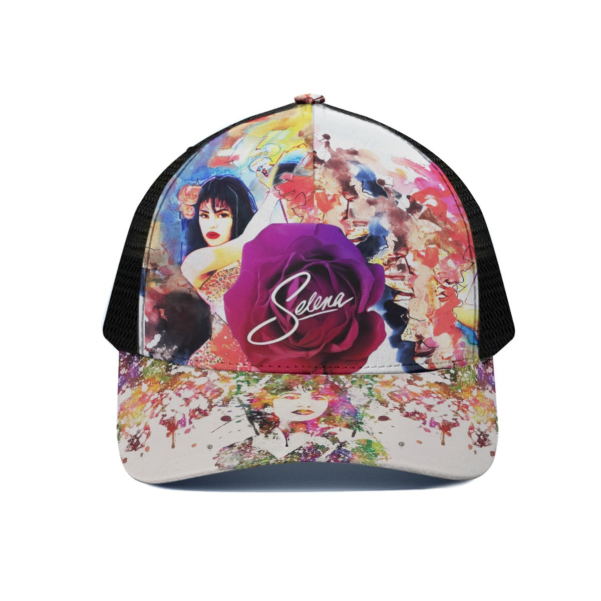 Selena Baseball Cap With Black Half-mesh