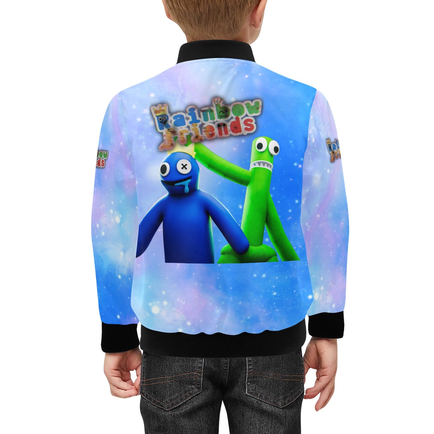 Kids Rainbow Friends Bomber Jacket with Pockets