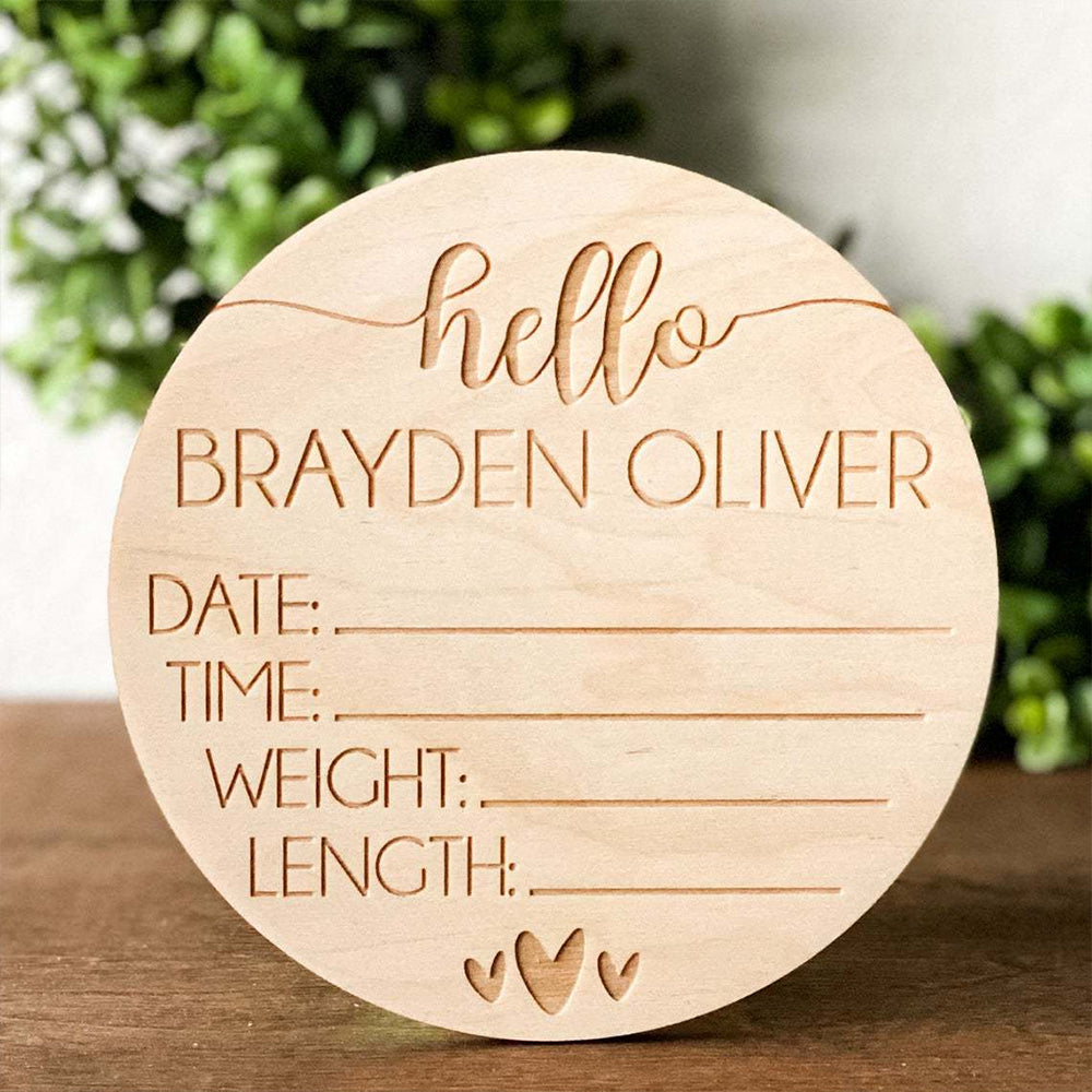 Personalized Newborn Baby Name Sign