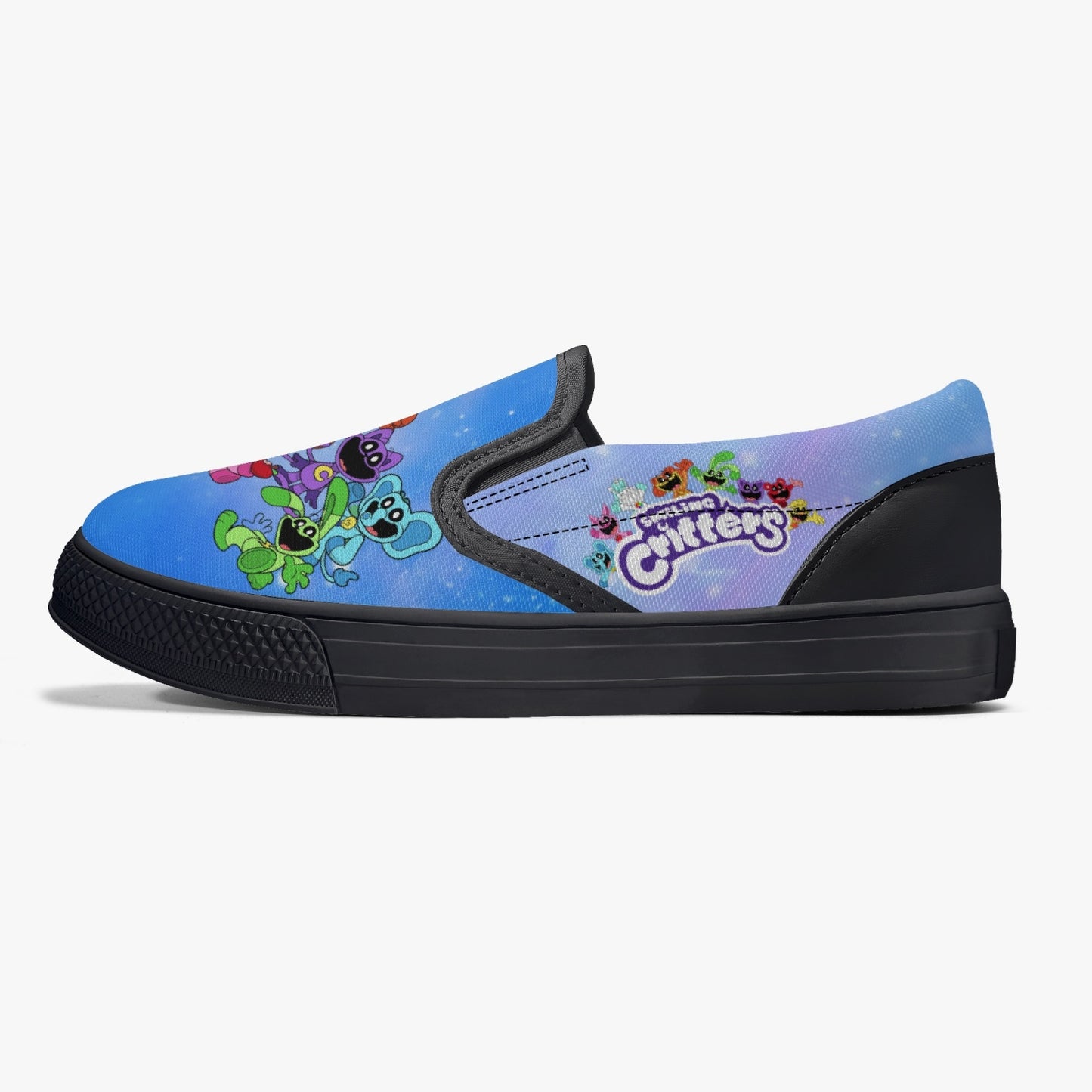 Kids' Smiling Critters Slip-On Shoes - Black