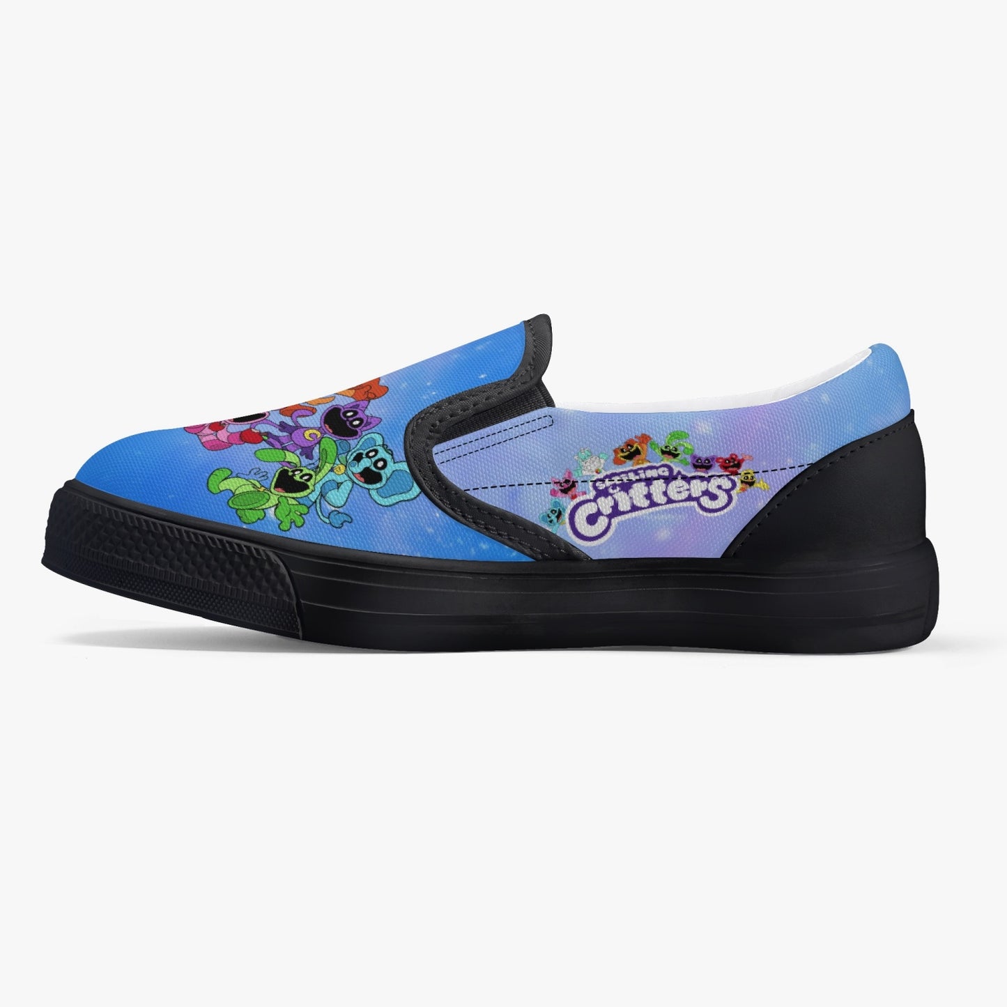 Kids' Smiling Critters Slip-On Shoes - Black