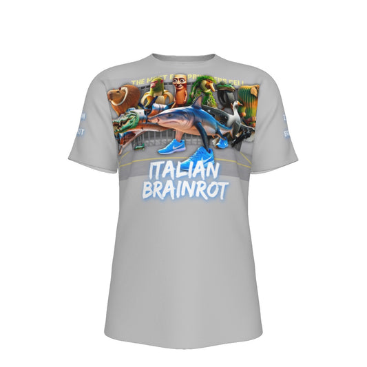 Adult Italian Brainrot Grey O-Neck T-Shirt | 190GSM Cotton