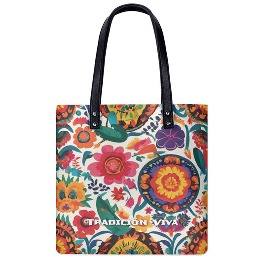 Mexican Style Tradicion Viva PU Shoulder Tote Bag