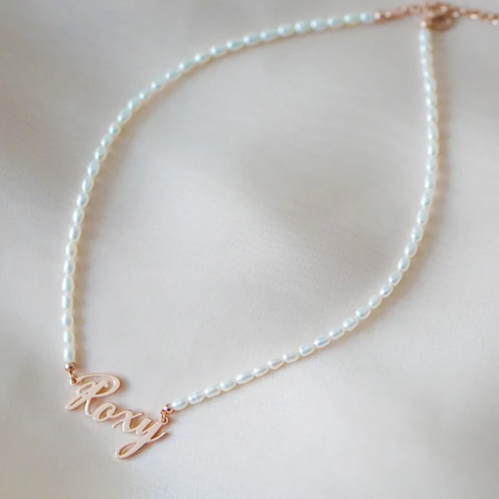 Personalized Name Pearl Necklace