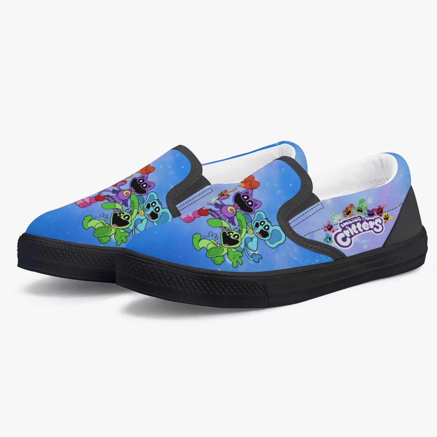 Kids' Smiling Critters Slip-On Shoes - Black