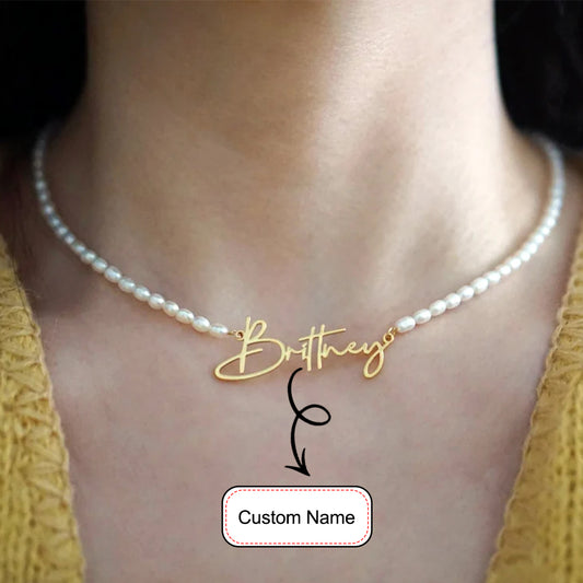 Personalized Name Pearl Necklace