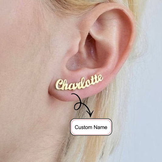 Custom Name Stud Earrings