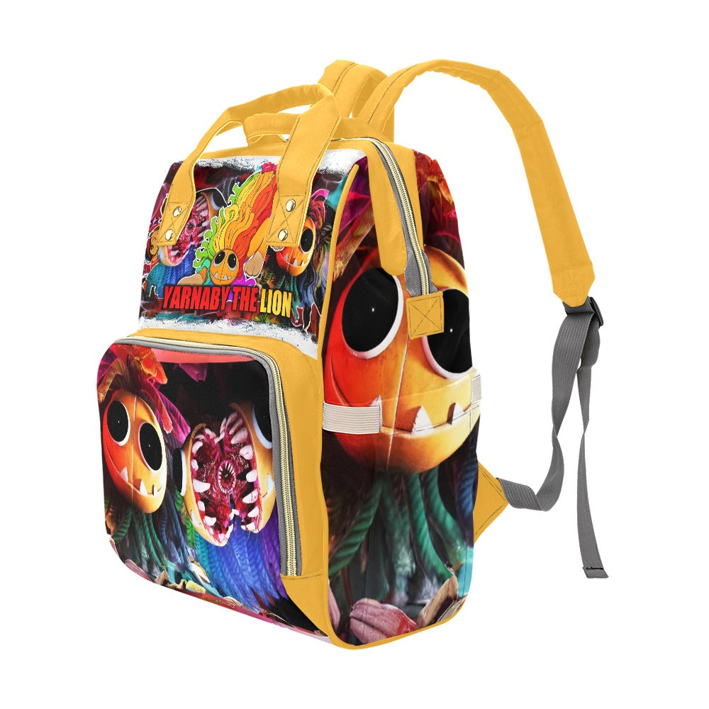 Yarnaby The Lion Multi-Function Backpack with Side Drink Holder Pockets