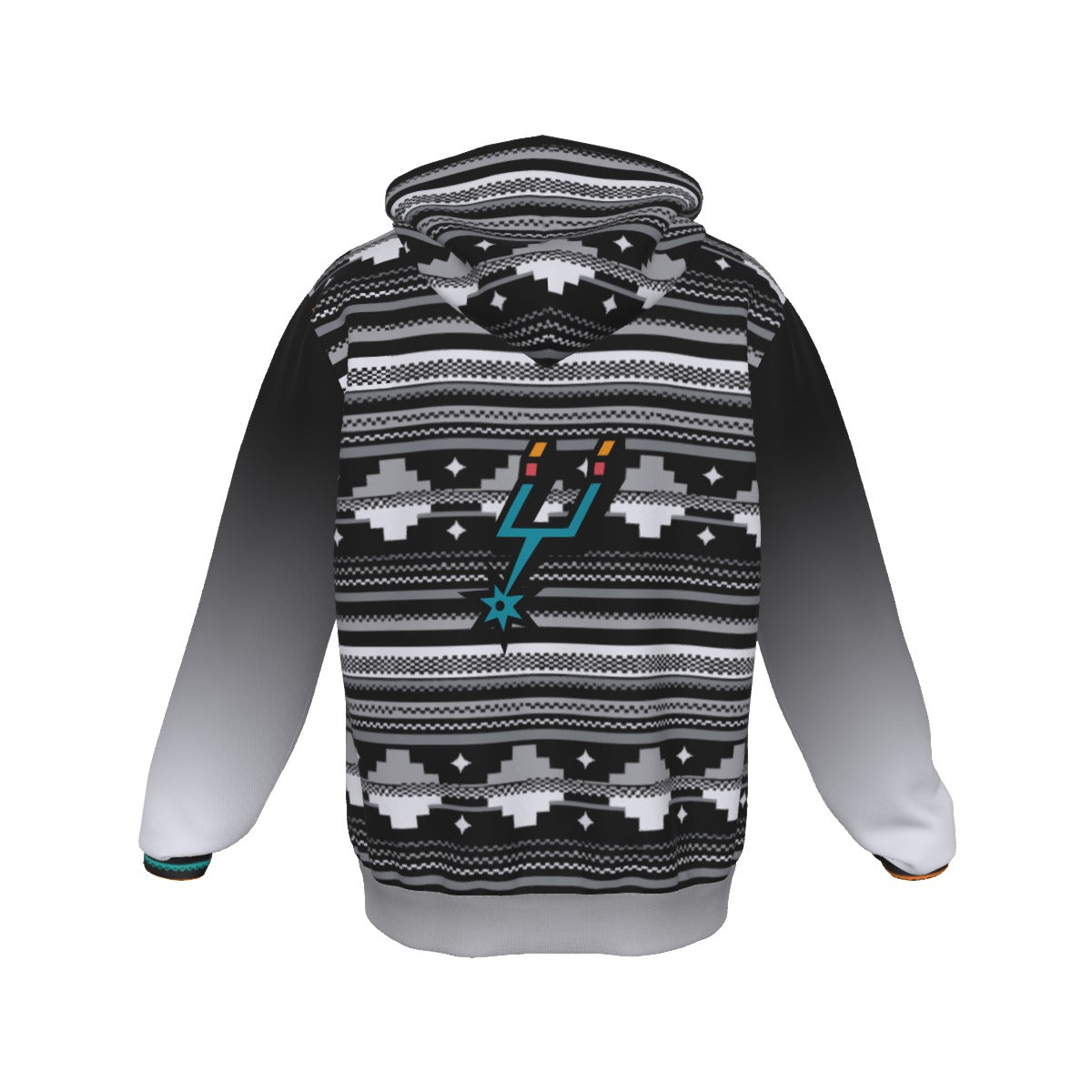 San Antonio Serape Style Basketball Zip Up Hoodie With Pocket