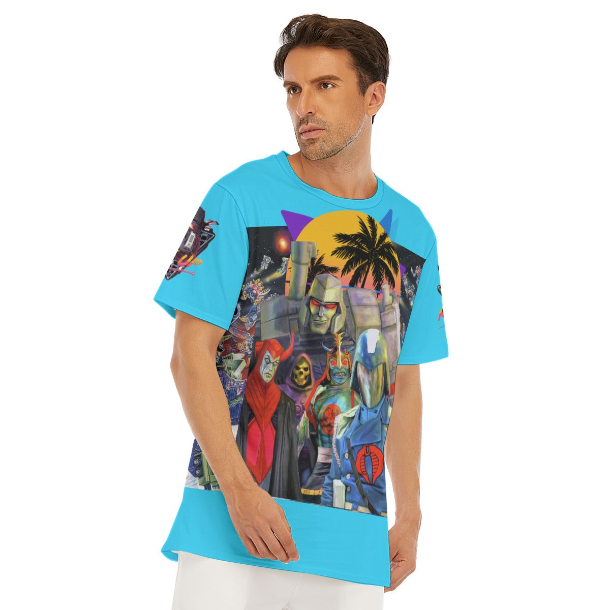 Men's 1980s Cartoon Villains Shirt Blue