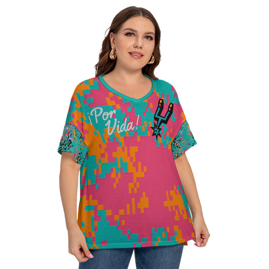 Womens Spurs Por Vida Fiesta Colors Shirt (Plus Size)