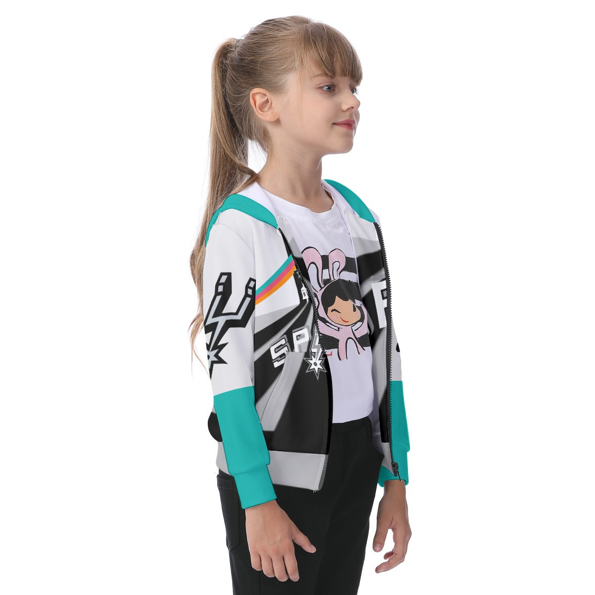 Kids Spurs Zip Up Hoodie