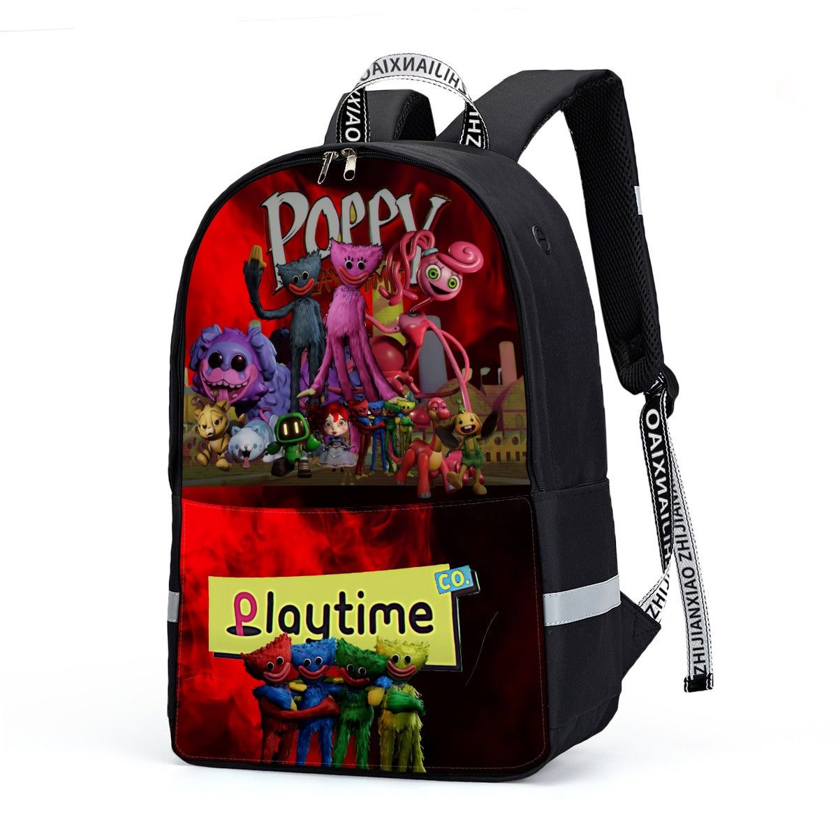 Huggy Backpack Merch Huggy Wuggy Backpack With Reflective Bar – firebeastus