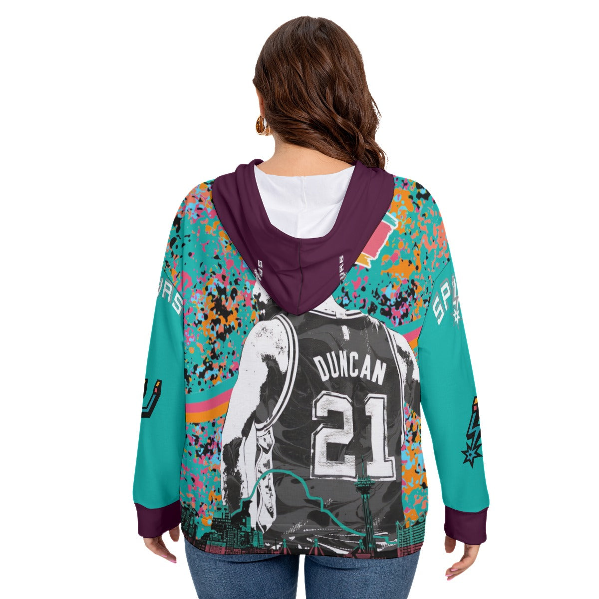 Spurs Tim Duncan Pullover Hoodie (Plus Size)