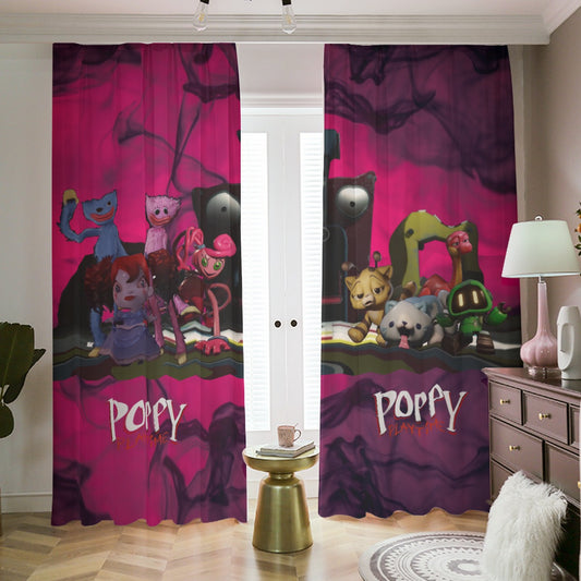 Kissy Missy Poppy Playtime Huggy Wuggy Blackout Curtains