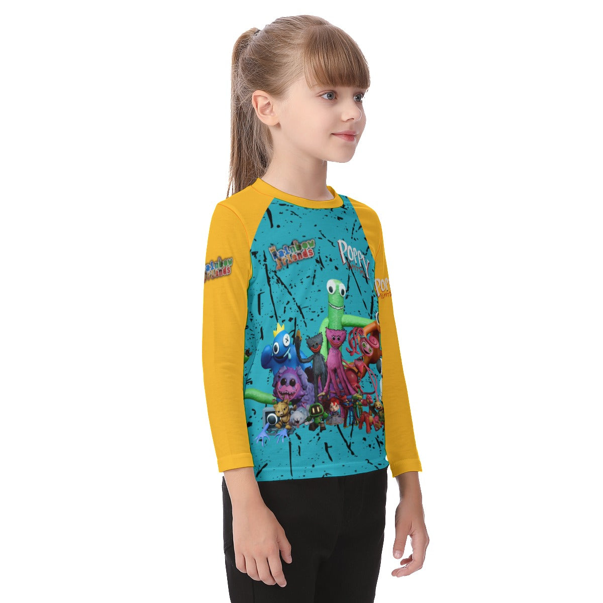 Kids Huggy Wuggy Rainbow Friends Long Sleeve Shirt