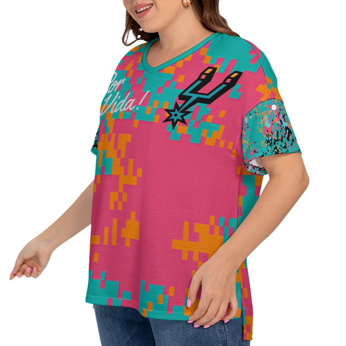 Womens Spurs Por Vida Fiesta Colors Shirt (Plus Size)