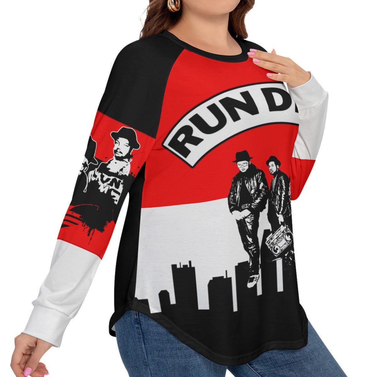 Womens Run DMC Long Sleeve Shirt (Plus Size)