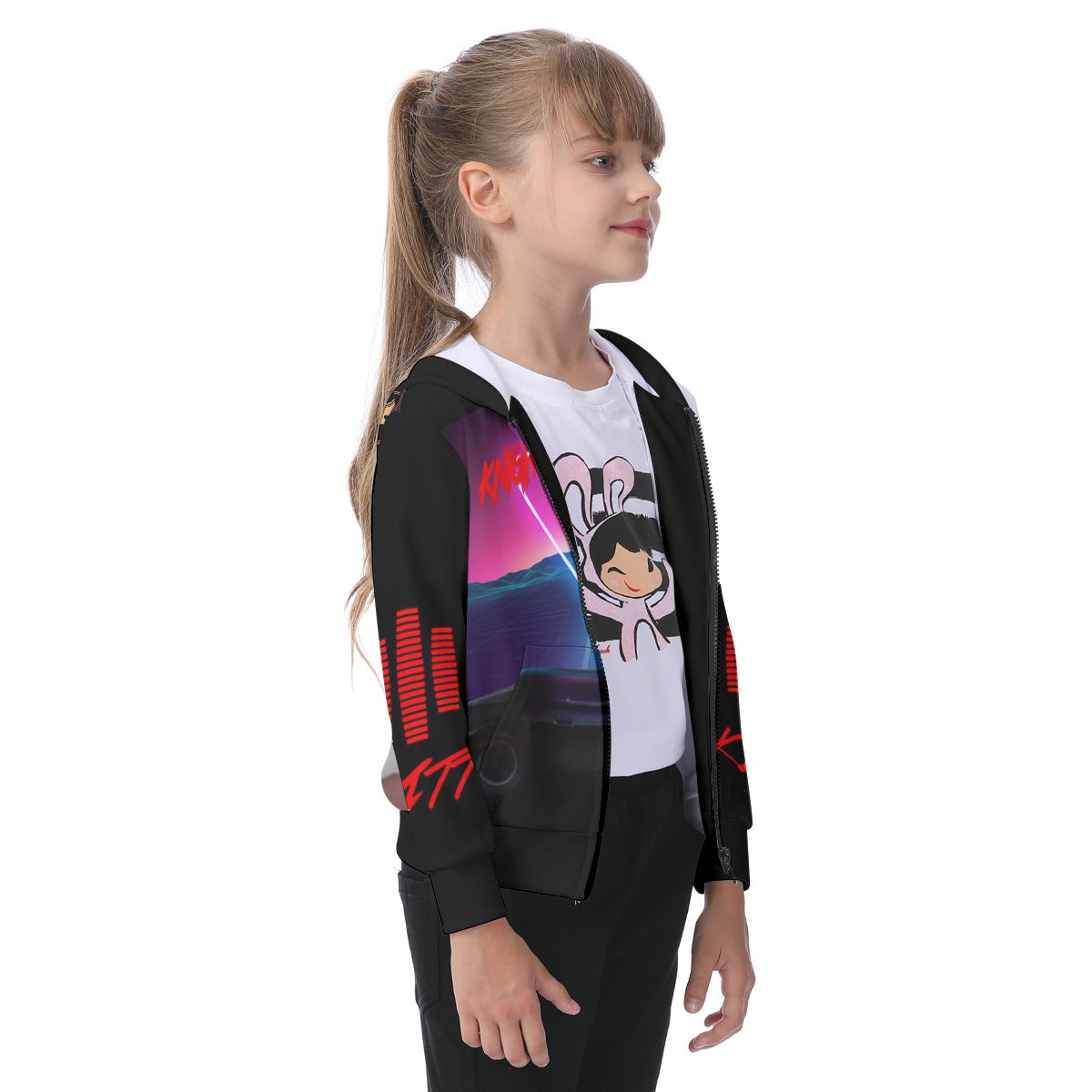 Kids Kitt Knight Rider Zip Up Hoodie