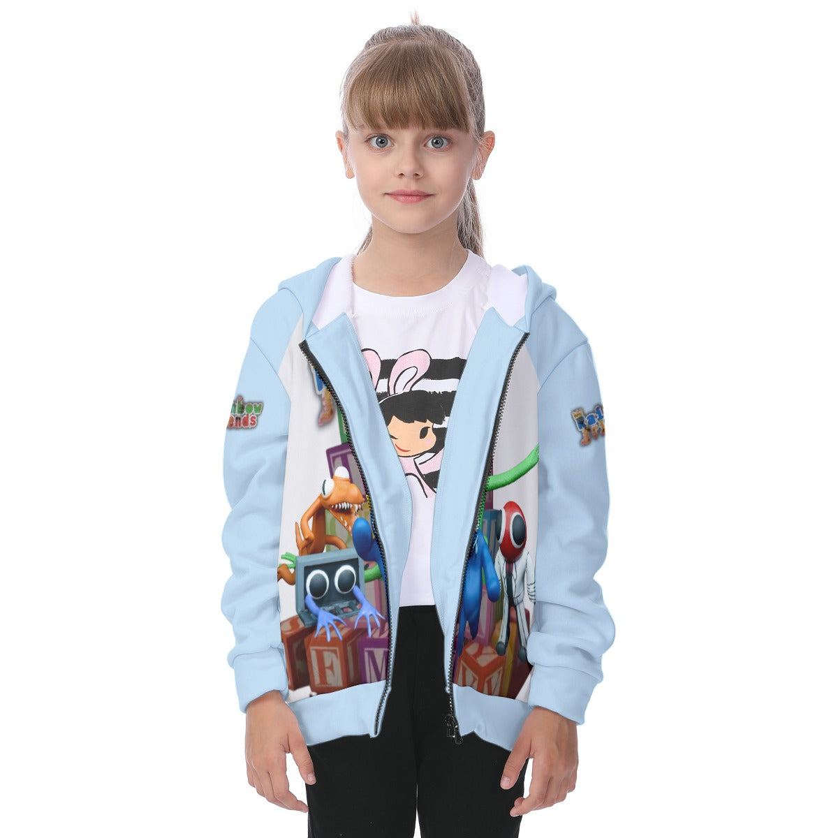 Kid's Rainbow Friends Heavy Fleece Zip Up Hoodie