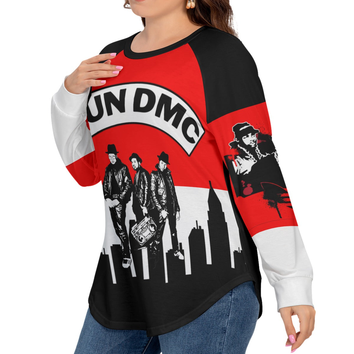 Womens Run DMC Long Sleeve Shirt (Plus Size)