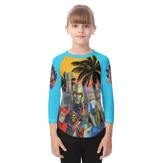 Kid's 1980s Villains O-neck Raglan Sleeve T-shirt