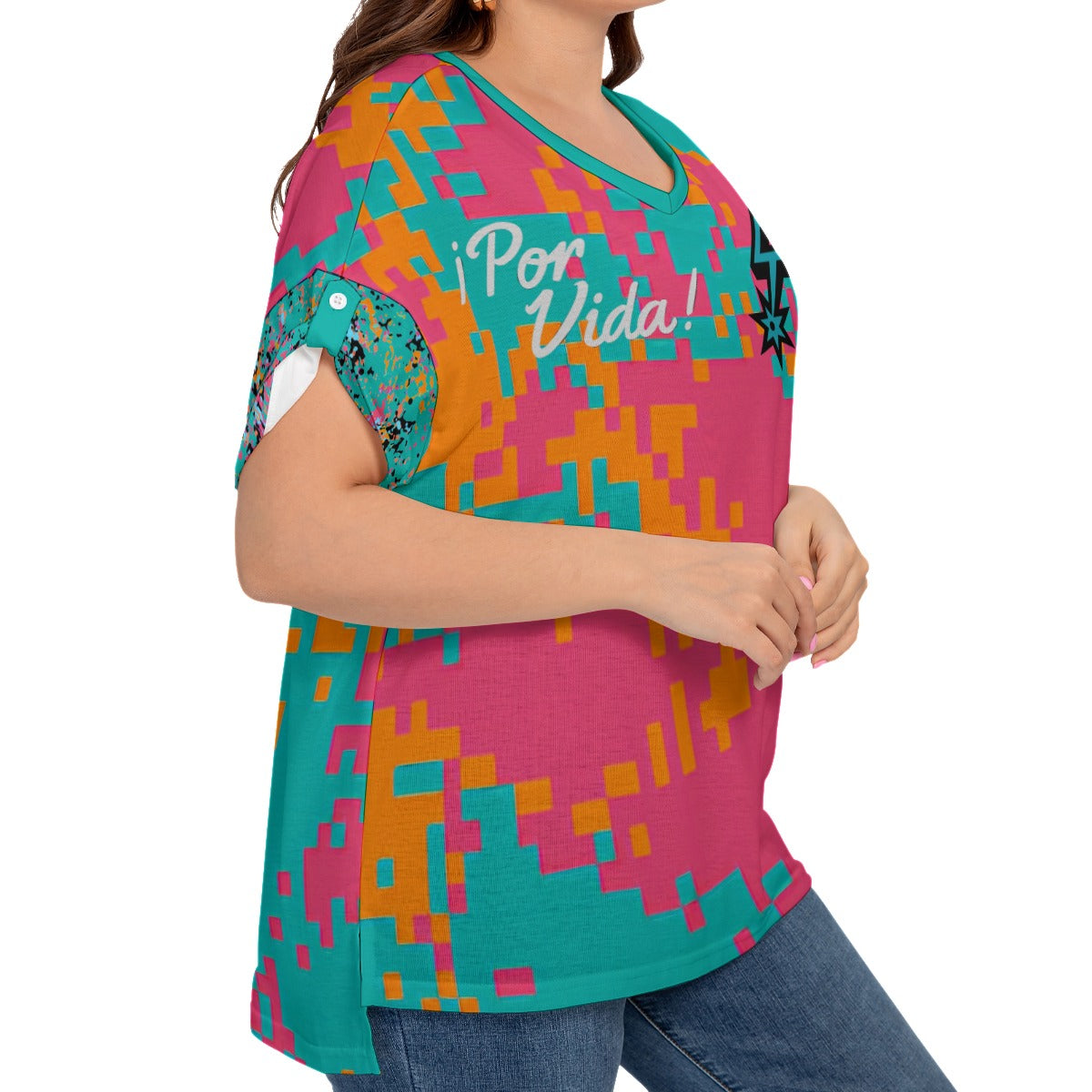 Womens Spurs Por Vida Fiesta Colors Shirt (Plus Size)