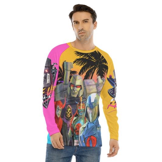 Men's 1980s Cartoon Villains Long Sleeve T-shirt With Raglan Sleeve