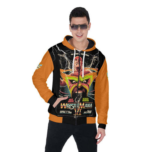 WWE Hogan Warrior Wrestlemania Zip Up Hoodie