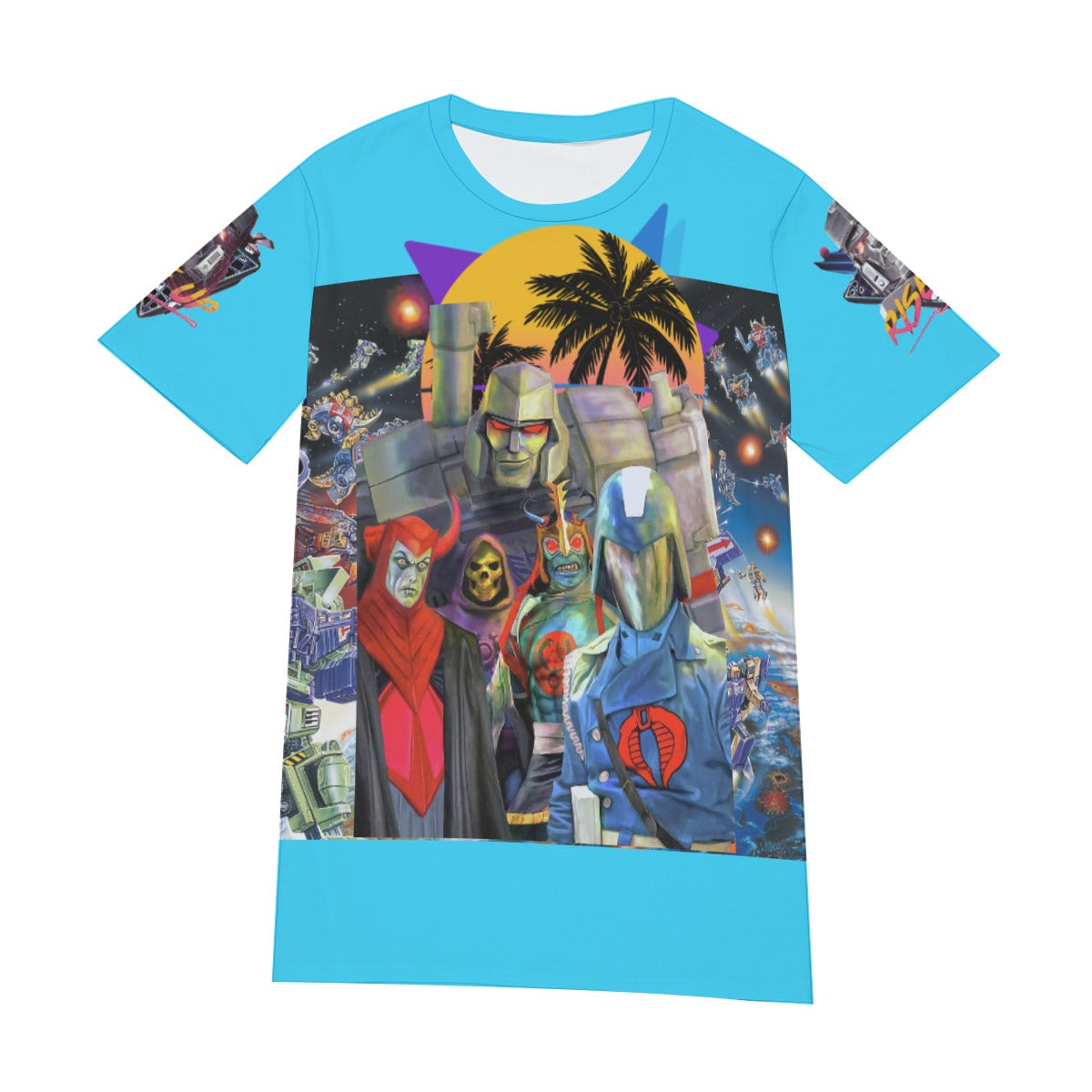 Men's 1980s Cartoon Villains Shirt Blue