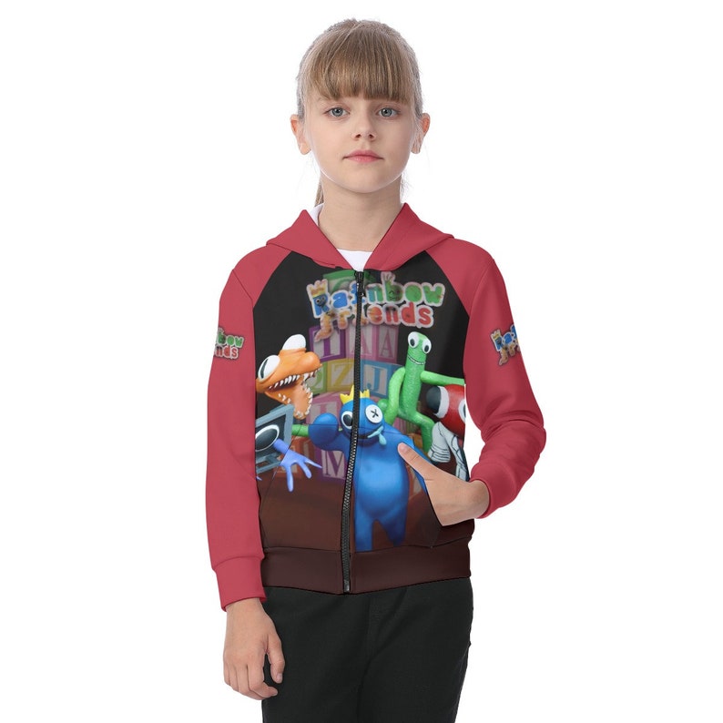 Kids Rainbow Friends Zip Up Hoodie